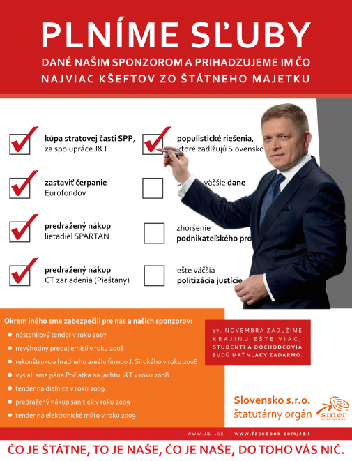 SMER - Plníme sľuby našim sponzorom !
